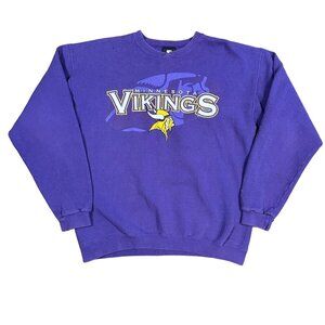 Minnesota Vikings Starter Sweatshirt Mens Sz Large Purple Gold LS Pullover VTG